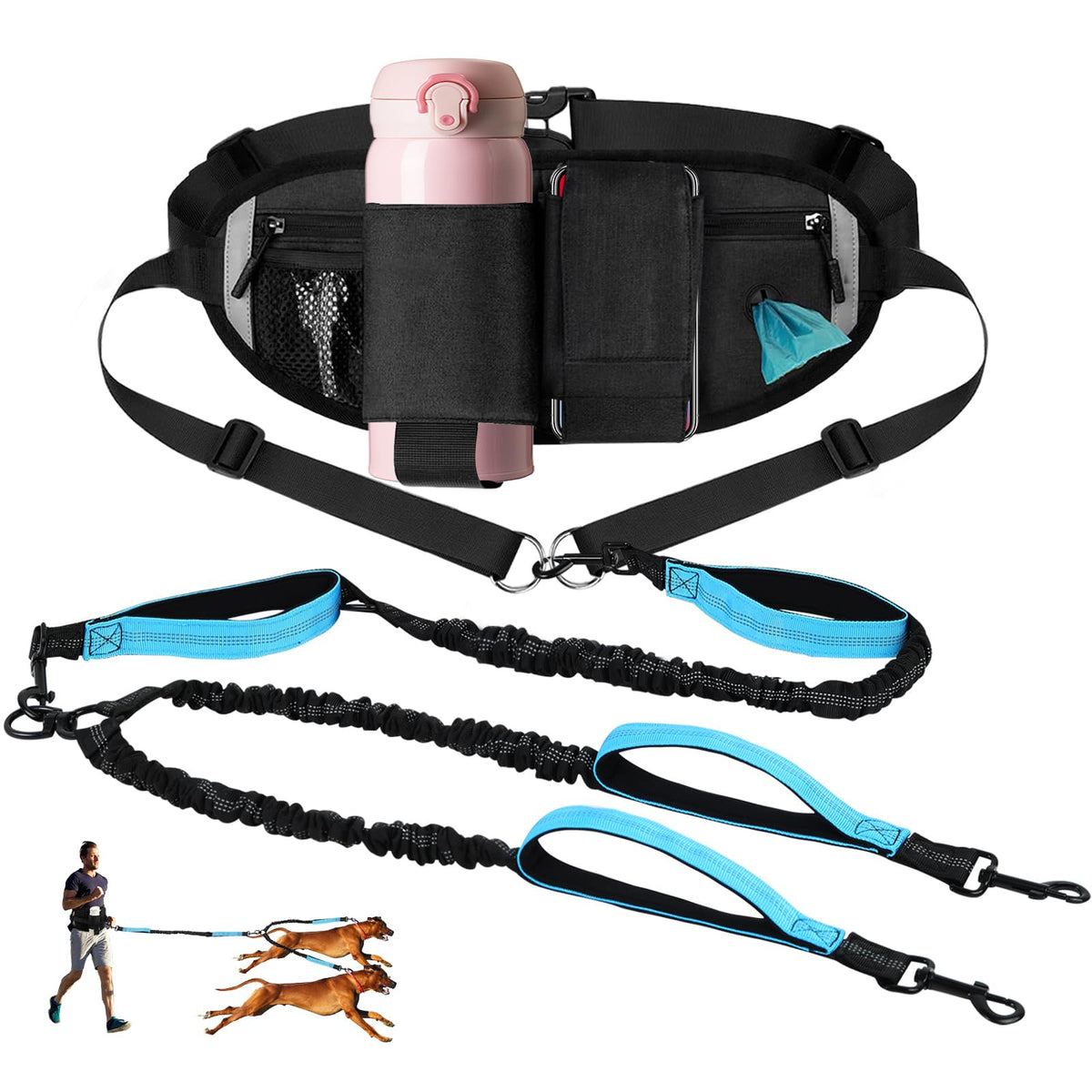 Twin Comfort Dog Leash for Joggers