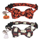 Festive Feline Halloween Collar Duo