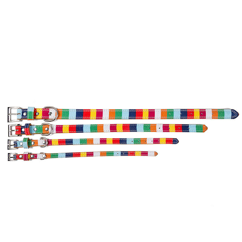 Colorful Striped Pet Collar – 7 Colors