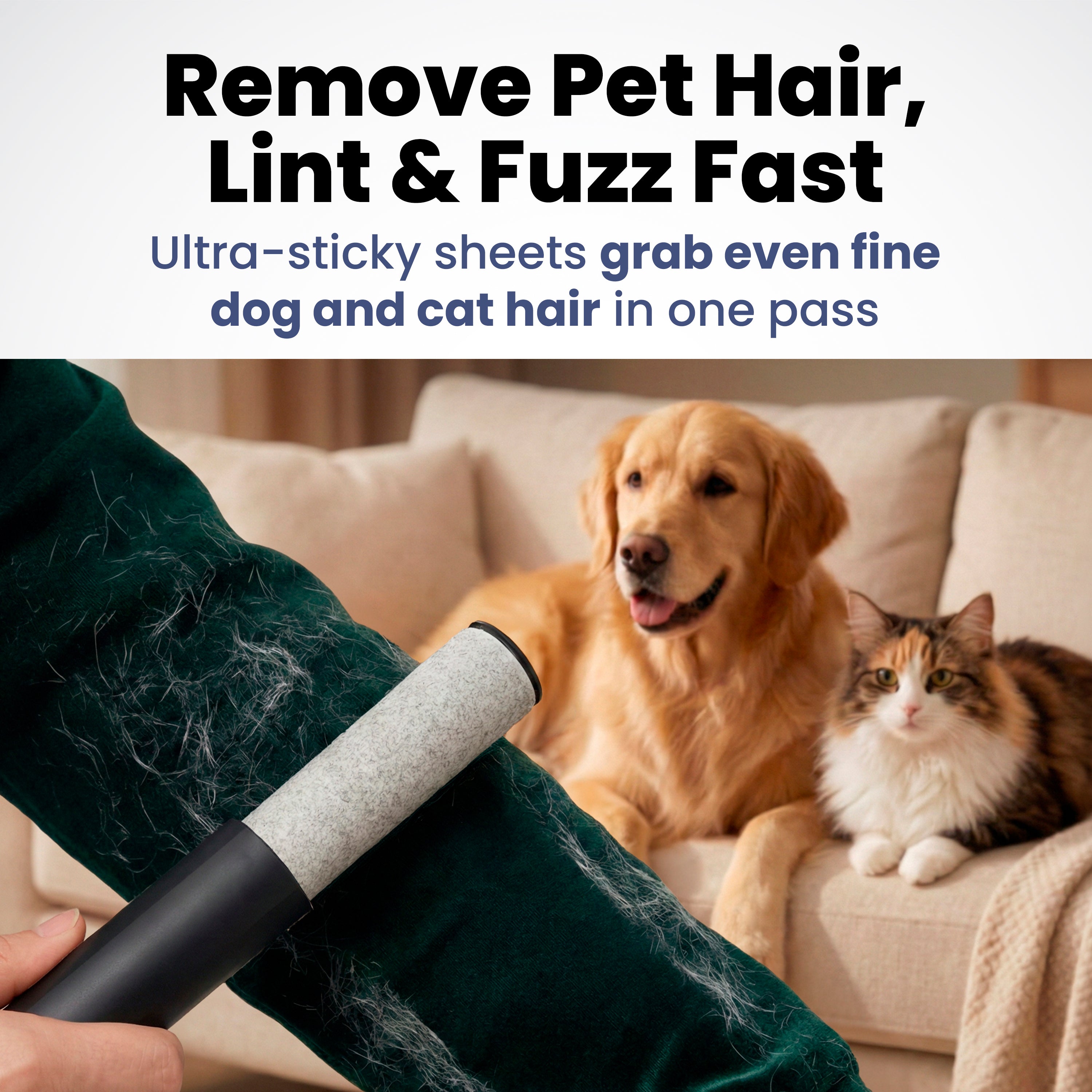 Retractable Mini Lint Roller for Pet Hair