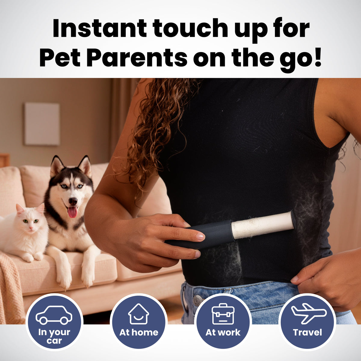 Retractable Mini Lint Roller for Pet Hair