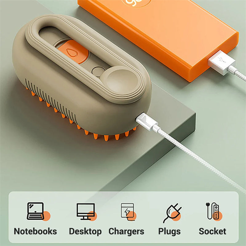 3-in-1 Steam Grooming Brush for Pets