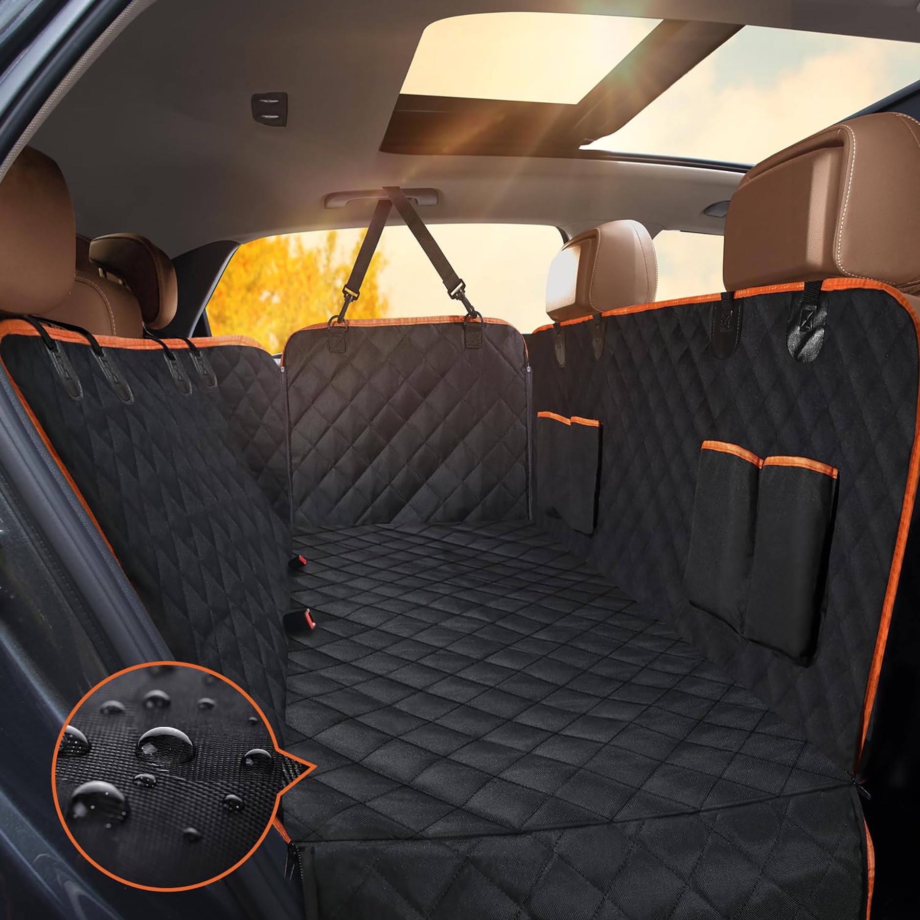 Waterproof Dog Car Seat Cover with Side Flaps