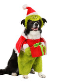 Grinch Santa Pet Costume M - Faux Fur